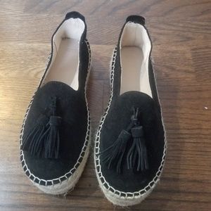 Asos Suede espadrilles with raffia platform, 7.5-8